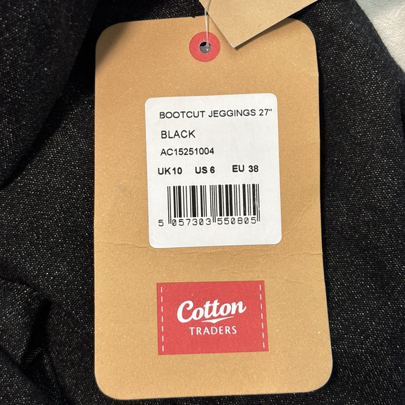 Cotton Traders Womens Western Denim Wash Comfy Bootcut Jeggings Size 6 Black - Picture 3 of 9